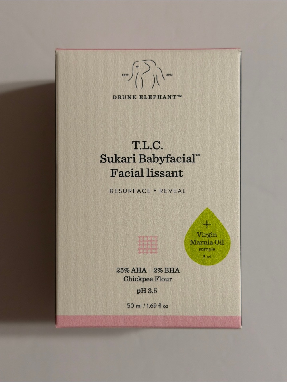 Drunk Elephant T.L.C. Sukari Babyfacial Exfoliating Mask. 1.69oz/50ml